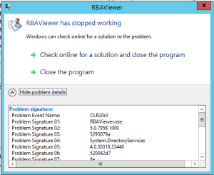 RBAViewer crashed